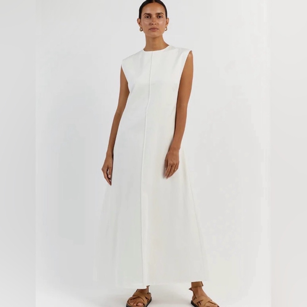DISSH MAGGIE WHITE COTTON MIDI DRESS - Picture 6 of 8